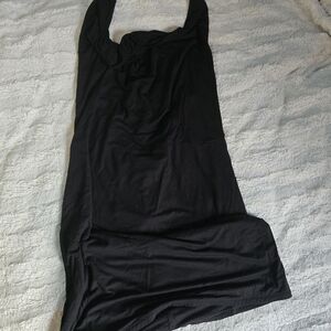 Forever 21 Black Halter Low Back Plus-Size Short Dress